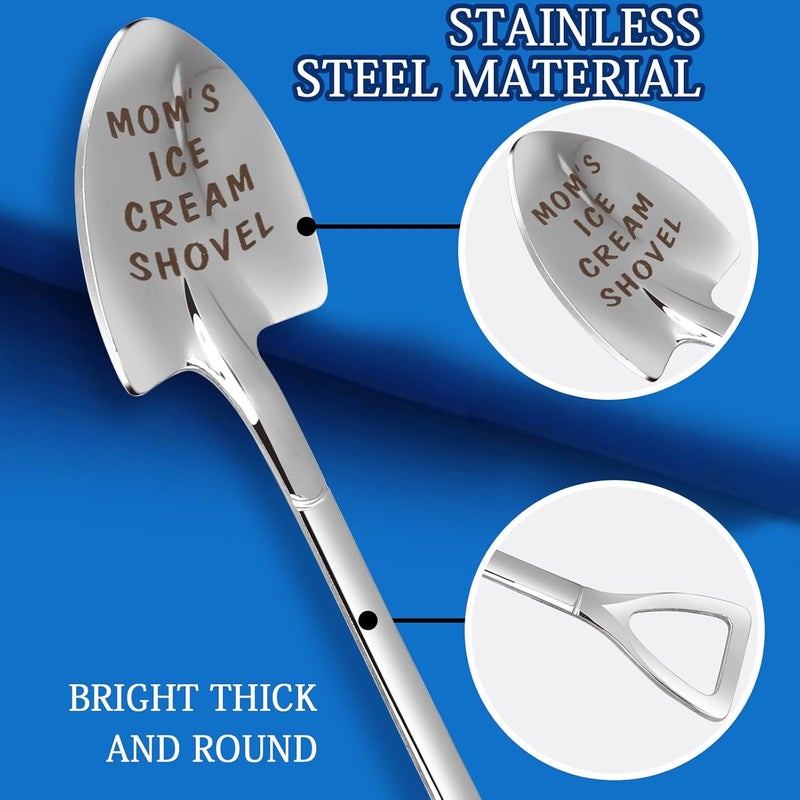 stormroo Gifts for Mom mother's day gifts Ice Cream Spoon Scoop for Ice Cream Lovers, Gifts for Women Funny Engraved Stainless Steel Spoon Shovel, Birthday, Mothers Day Gifts for Her - Image 4